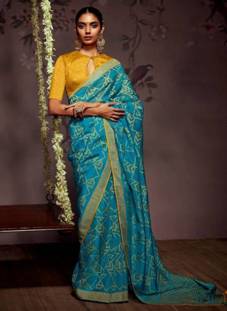 Blue Colour Radha Kimora New Latest Designer Ethnic wear Georgette Silk Saree Collection 16032